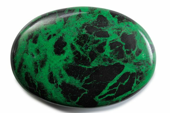 Polished Green Uvarovite Garnet Stone - Russia #380130
